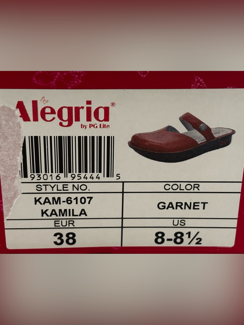 Alegria Kamila Clogs Womens Size 8 - 8.5 Red Leather Slip On Walking Comfort - Picture 11 of 11